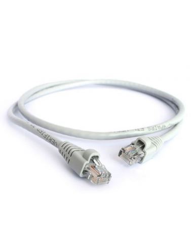  Acconet CAT5e UTP Flylead, 1 Meter, Straight (T568B) Stranded Cable, Moulded Boots and Plugs, Grey
