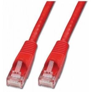  Acconet CAT6 UTP Flylead, 1 Meter, Straight, Stranded Cable, Moulded Boots and Plugs, RED