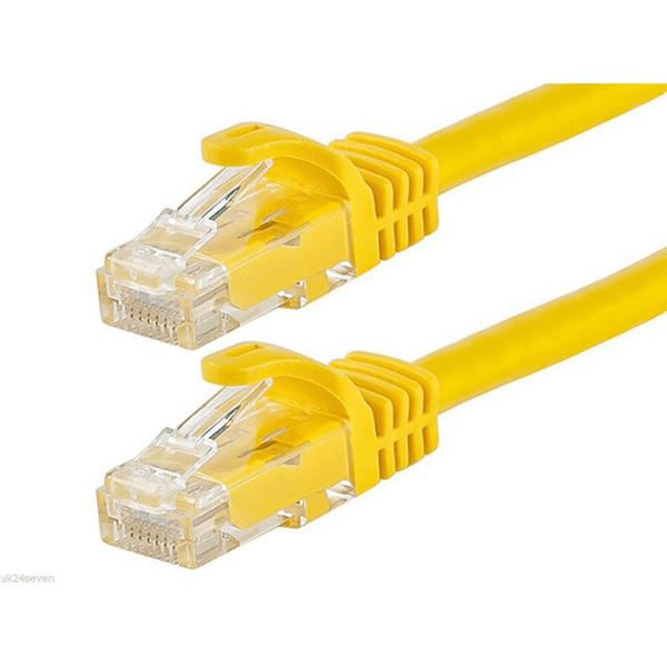  Acconet CAT6 UTP Flylead, 3 Meter, Straight, Stranded Cable, Moulded Boots and Plugs, Yellow