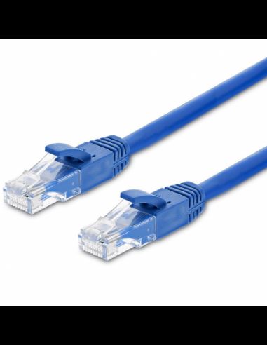 Acconet CAT6 UTP Flylead, 1 Meter, Straight, Stranded Cable, Moulded Boots and Plugs, Blue
