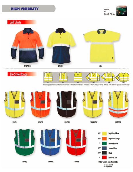 High Visibility Wear security products in  (South Africa)