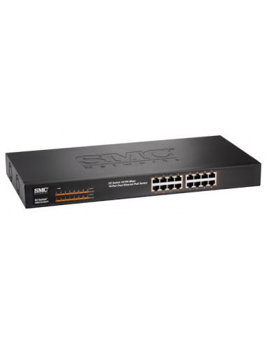 SMC Networks 16-port 10/100 Unmanaged PoE Switch, rack-mountable, 200W